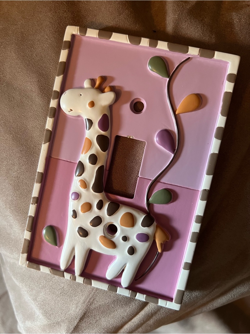 CoCaLo Giraffe Nursery Light Switch Cover - Pink & Multi